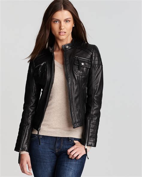 michael kors leather jacket|michael kors leather jacket women's.